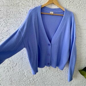 Crop Lavendar Purple Cardigan, Size L